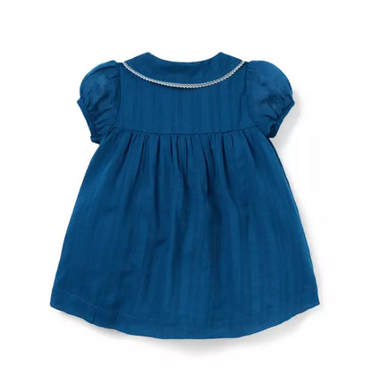 Baby Textured Stripe Collar Dress