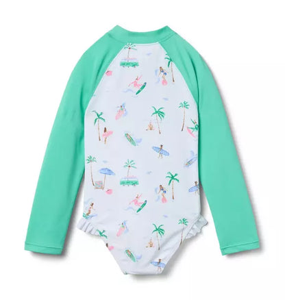 Recycled Surfer Rash Guard Swimsuit