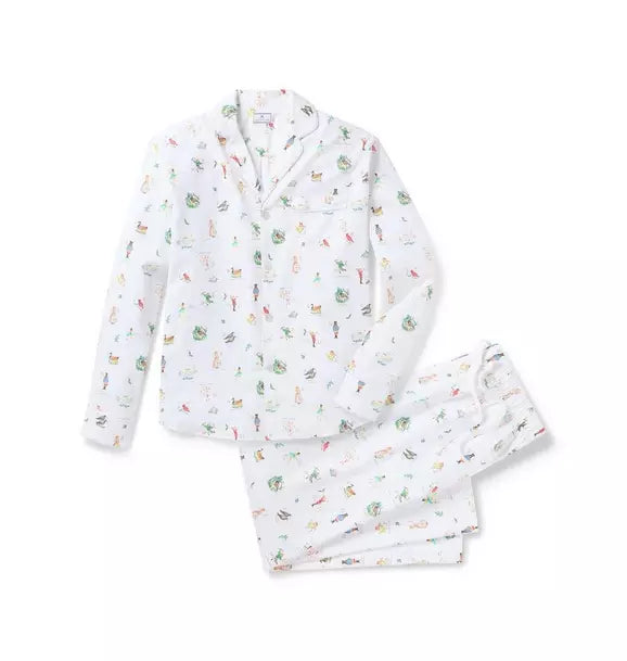 Men's Twill Pajama Set in 12 Days of Christmas