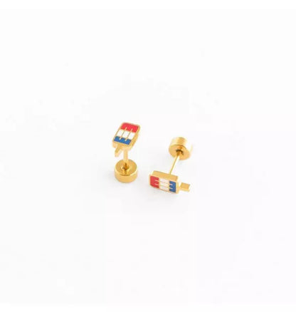 Patriotic Pop Stud Earrings