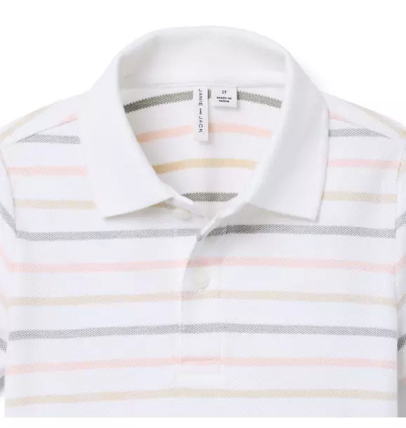 The Striped Pique Polo