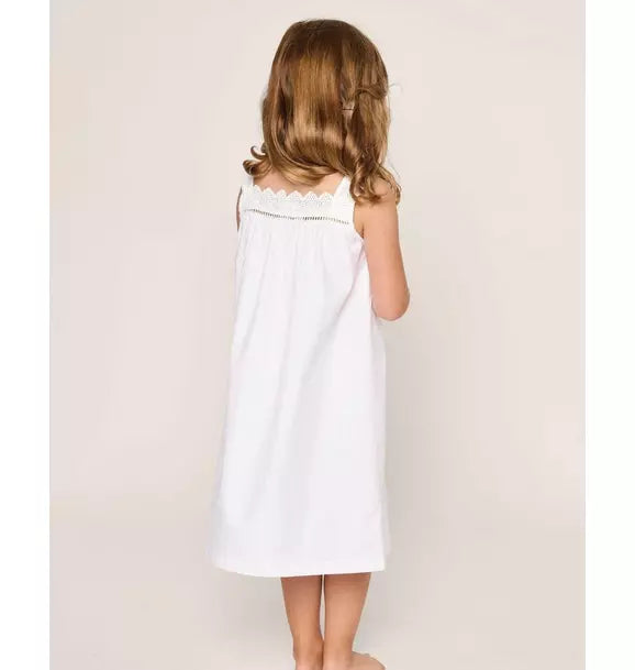 Girl's Twill Esme Nightgown in White