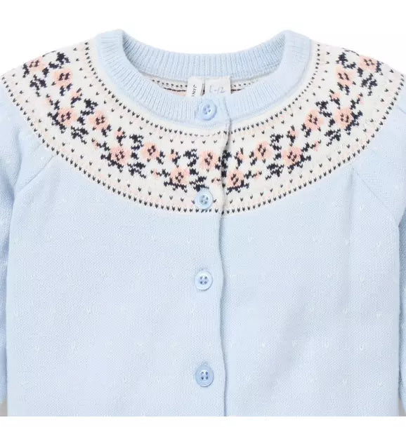 Baby Floral Fair Isle Cardigan