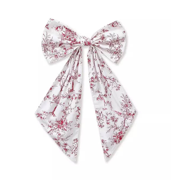 Wreath Bow in Red Timeless Toile