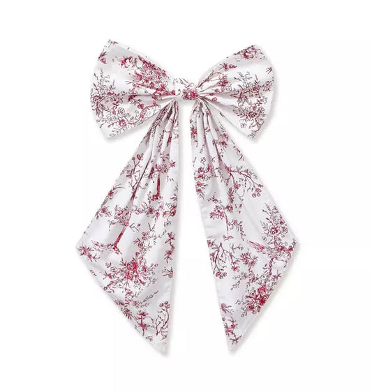 Wreath Bow in Red Timeless Toile