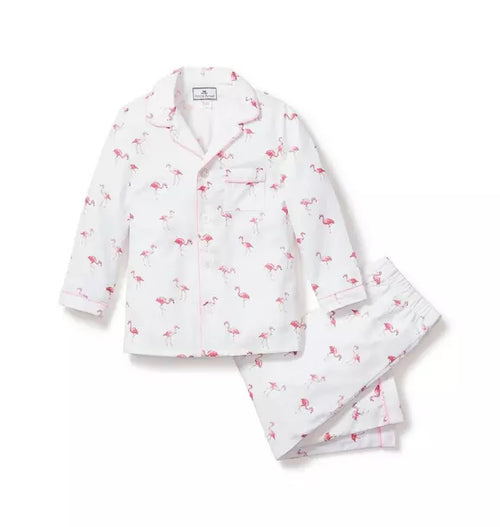 Kid's Twill Pajama Set in Flamingos
