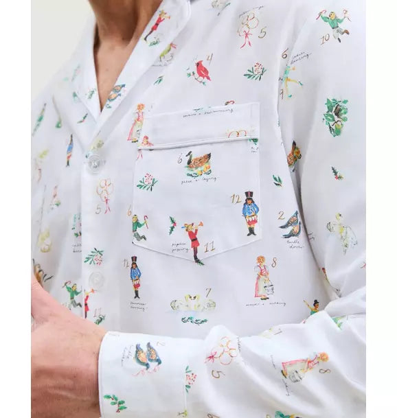 Men's Twill Pajama Set in 12 Days of Christmas