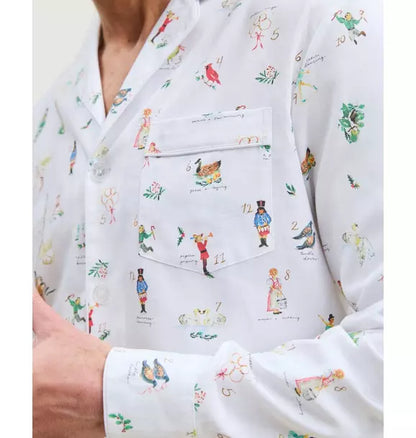 Men's Twill Pajama Set in 12 Days of Christmas