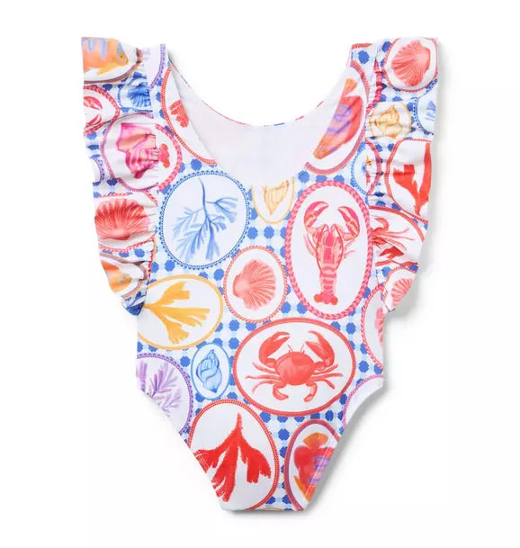 Recycled Ocean Icon Ruffle Swimsuit