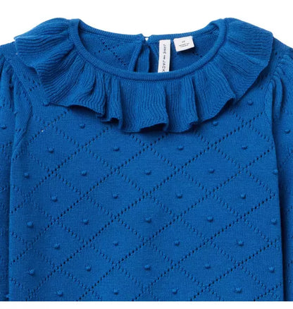 Textured Ruffle Collar Sweater
