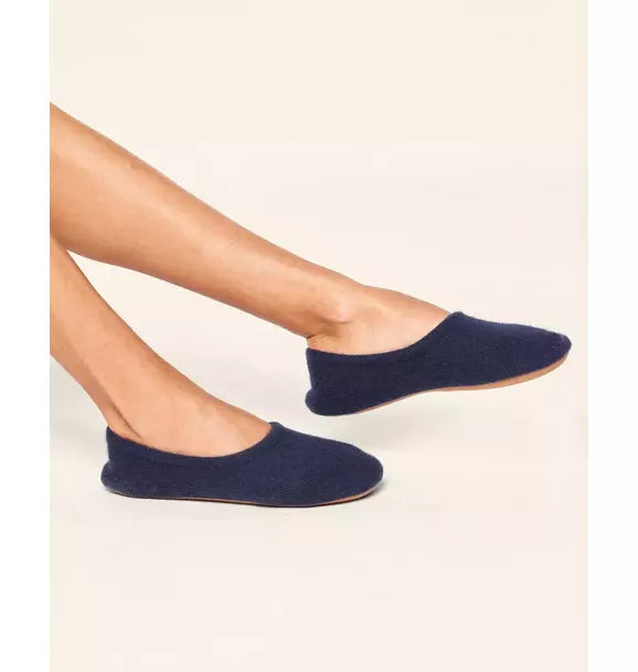 Women's Cashmere Slippers in Navy