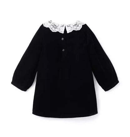 The Velvet Lace Collar Dress