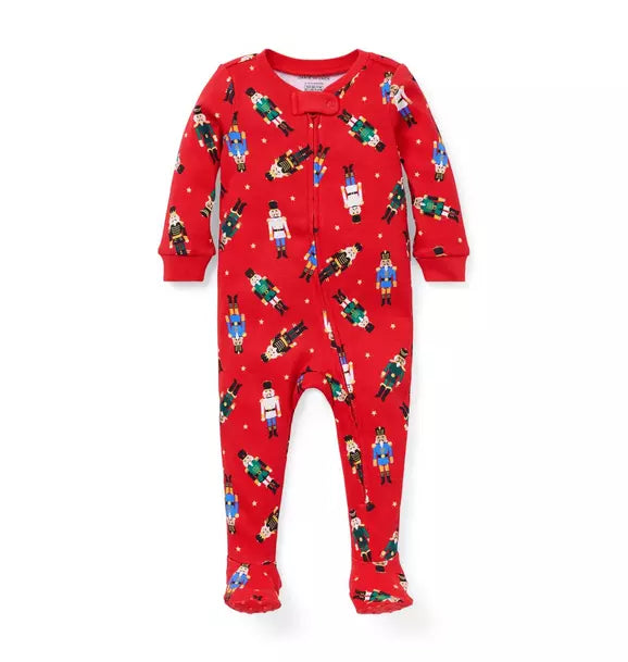 Baby Good Night Footed Pajama In Holiday Nutcracker