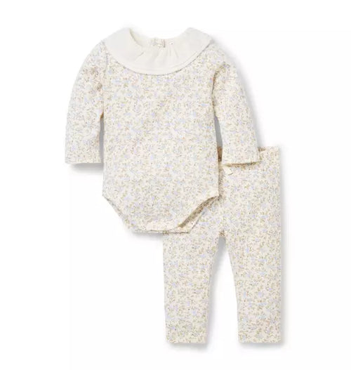 Baby Floral Ruffle Collar Matching Set