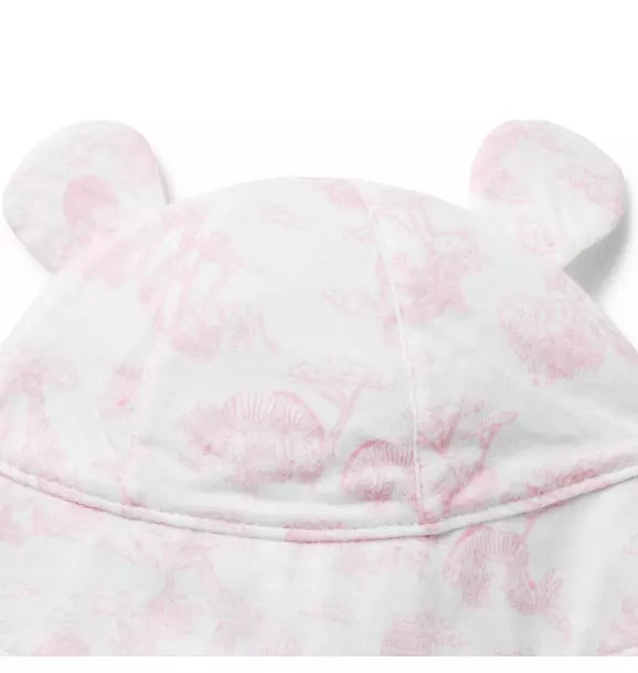 Baby Safari Toile Bear Ear Bucket Hat