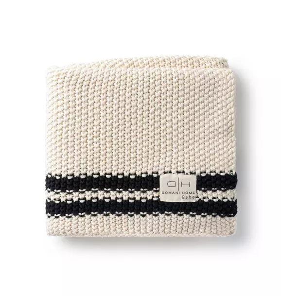 Marici Black Striped Baby Blanket