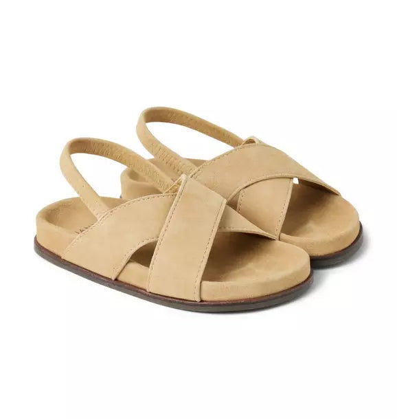 Suede Cross Strap Sandal