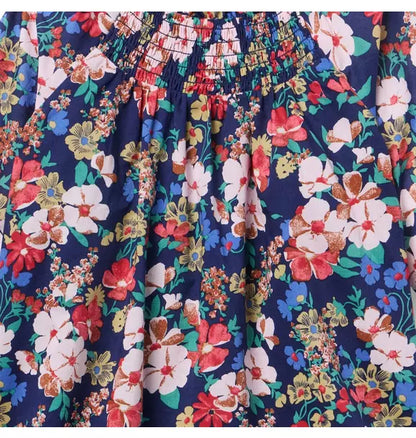 Floral Ruffle Smocked Top