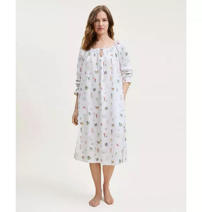 Women's Twill Delphine Nightgown in 12 Days of Christmas