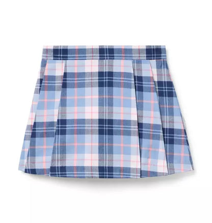 Plaid Pleated Buckle Skirt