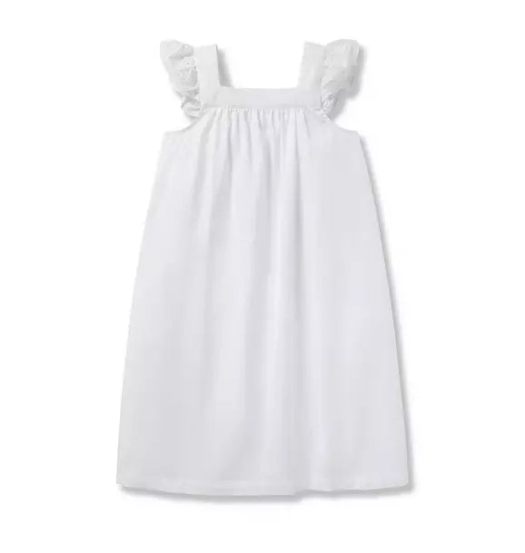 Girl's Twill Clara Nightgown in White