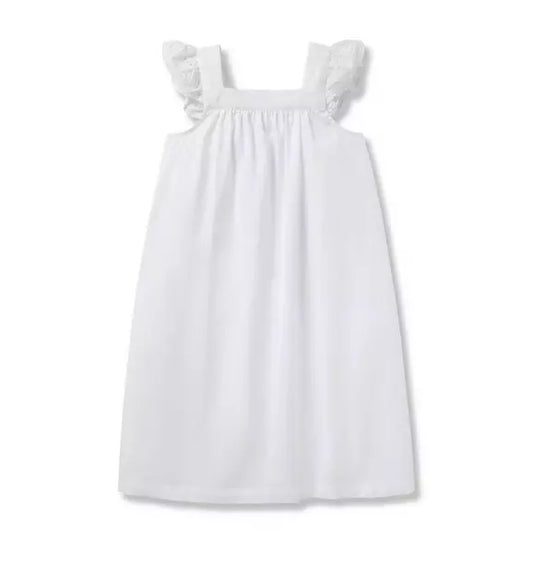 Girl's Twill Clara Nightgown in White