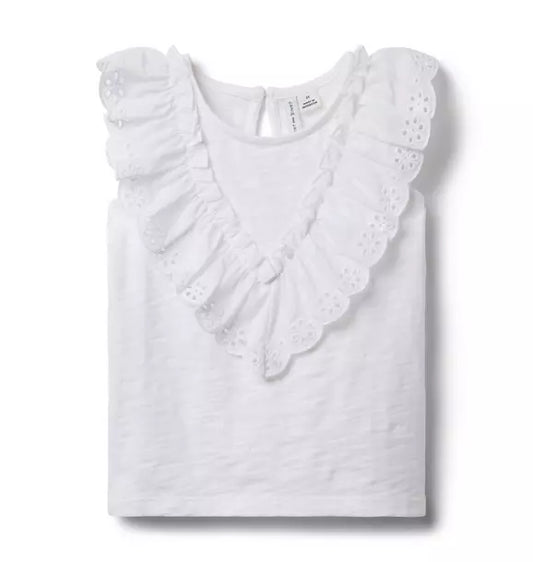 Eyelet Ruffle Top