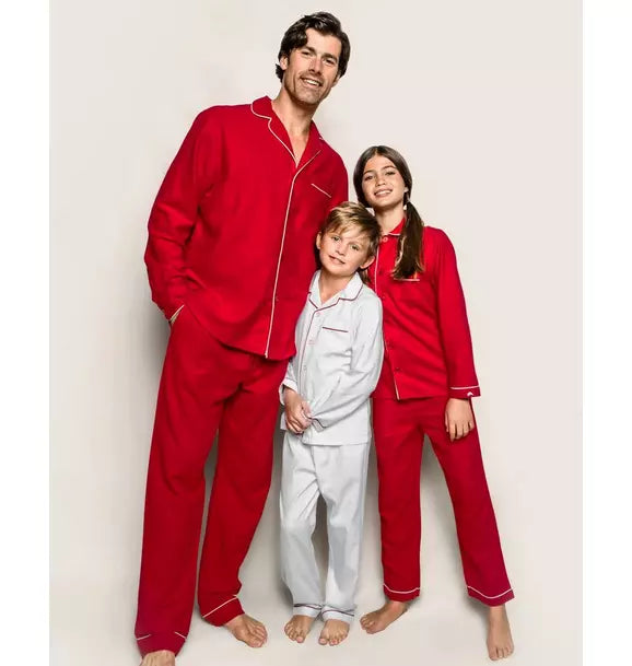 Men's Flannel Pajama Set in Red