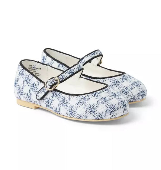 Houndstooth Tweed Ballet Flat