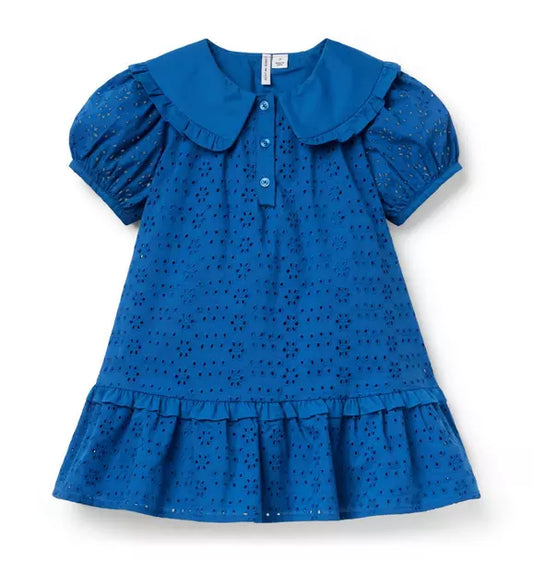Eyelet Collared Dress