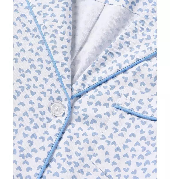 Women's Short Sleeve Short Set in Bluehearts