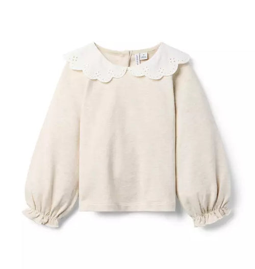 Eyelet Collar Sweatshirt