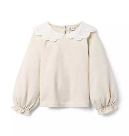 Eyelet Collar Sweatshirt