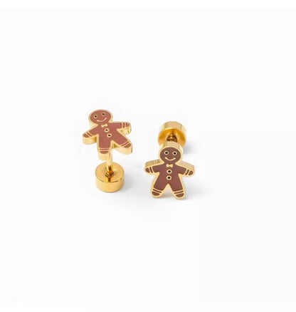 Gingerbread Man Stud Earrings