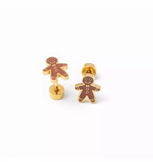 Gingerbread Man Stud Earrings