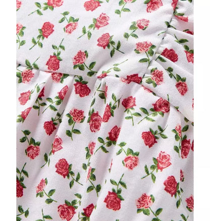 Infants Ruffled Romper in Petite Petals