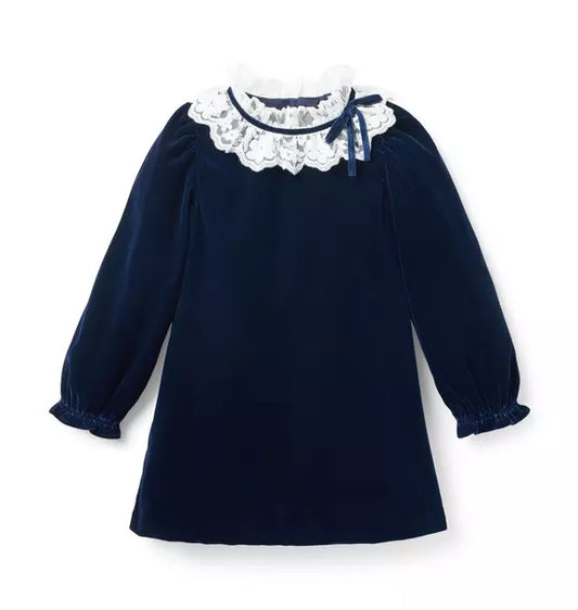 The Velvet Lace Collar Dress