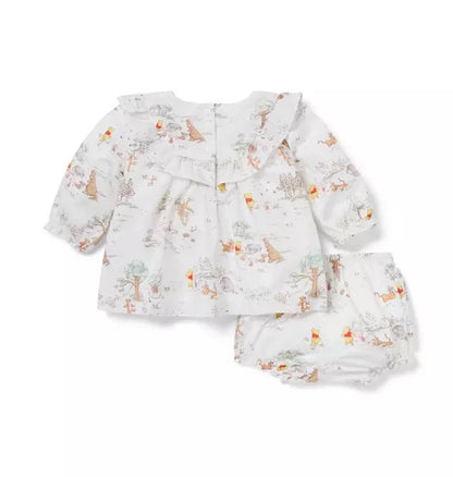 Disney Winnie The Pooh Toile Ruffle Matching Set