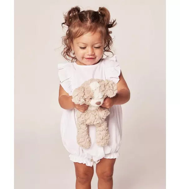 Baby's White Twill Ruffled Romper