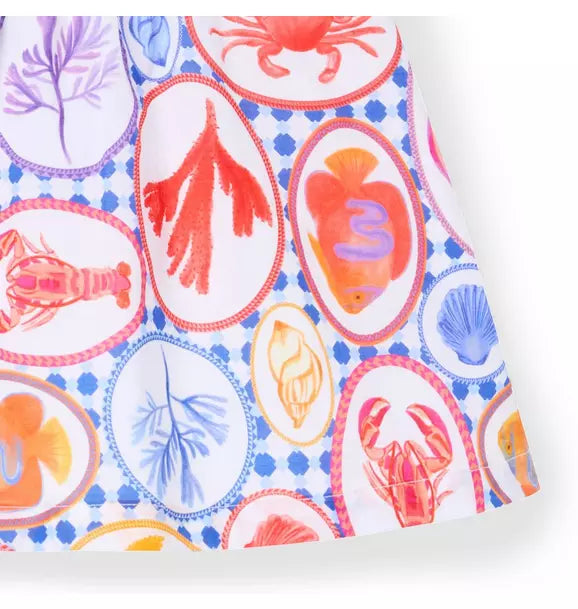 Ocean Icon Ruffle Sleeve Dress