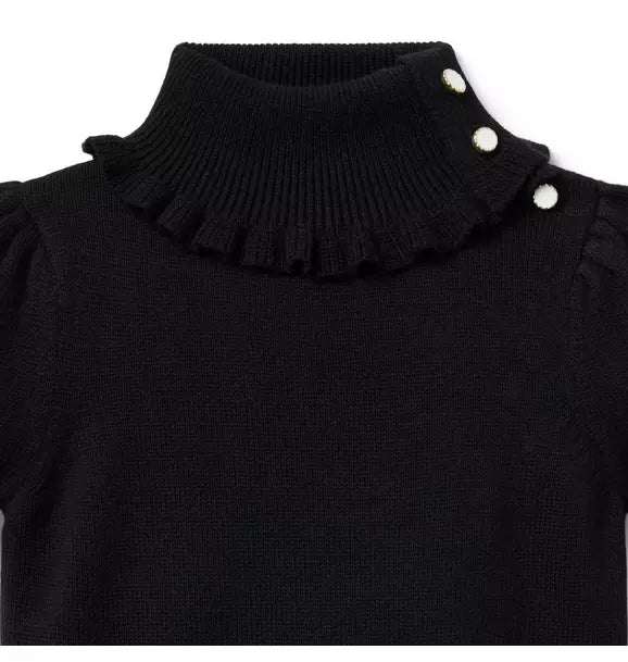 Turtleneck Puff Sleeve Sweater Top