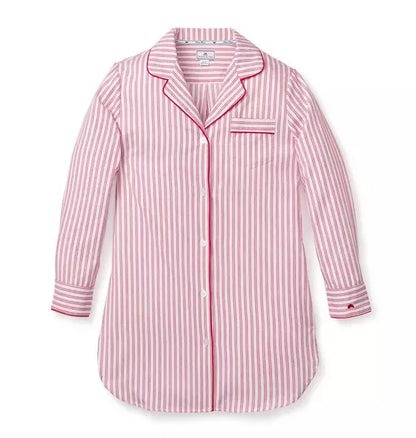 Women's Nightshirt in Antique Red Ticking