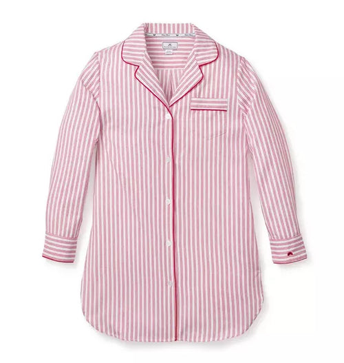 Women's Nightshirt in Antique Red Ticking