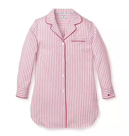 Women's Nightshirt in Antique Red Ticking