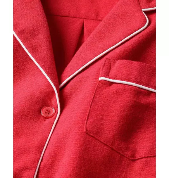 Men's Flannel Pajama Set in Red