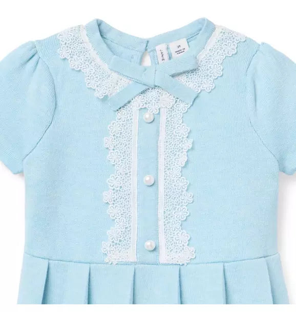 Lace Trim Sweater Dress