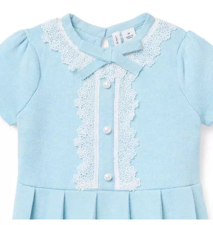 Lace Trim Sweater Dress