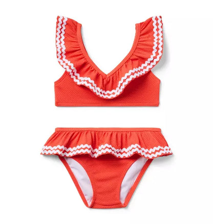 Recycled Ric Rac Ruffle 2-Piece Swimsuit