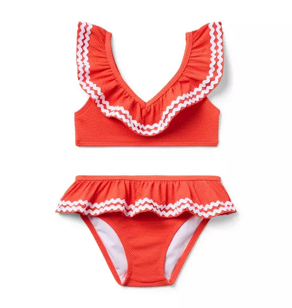 Recycled Ric Rac Ruffle 2-Piece Swimsuit