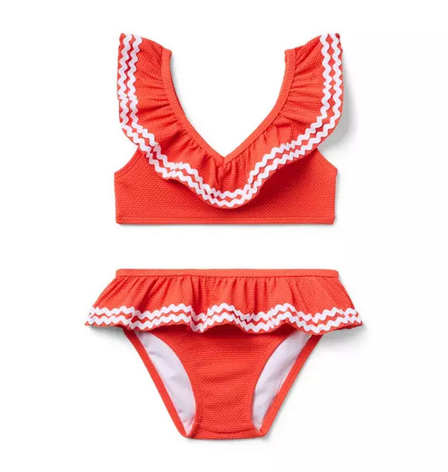 Recycled Ric Rac Ruffle 2-Piece Swimsuit